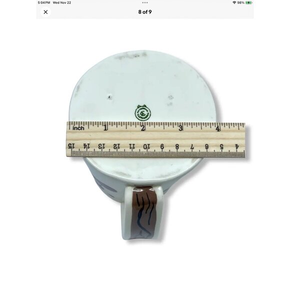 Vtg Cherry Branch Watering Can Pitcher Calif Ceramic Hand Painted 16oz MCM - Picture 8 of 9